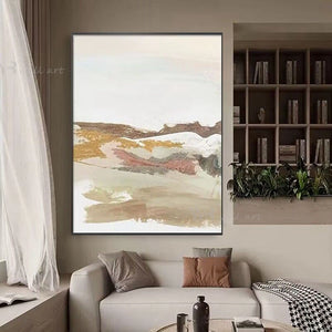 Nordic Modern Abstract Scenery Beach Desert Pure Handmade Oil Painting For Home Decoration Bedroom Dining Room Living Room Mural