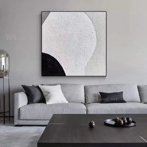 Cuadros Nordic Abstract Black And White Wall Canvas Painting Hand Drawn Acrylic Oil Painting Art Hanging Picture For Living Room