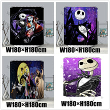 Cargar imagen en el visor de la galería, Feliz Halloween Zombie pareja mago lindo dibujos animados 4 Uds Set cortina de ducha tela de baño cortina de baño impermeable con 12 ganchos