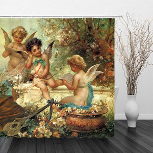 Der Garten der irdischen Freuden, Duschvorhang für Badezimmer, Kunst-Badevorhang von Hieronymus Bosch, Duschvorhang aus Polyesterstoff