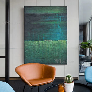 Green Texture Decoration Picture Wall Art Image Hand Painted Abstract Canvas Modern Acrylic Oil Painting For Living Room Porch