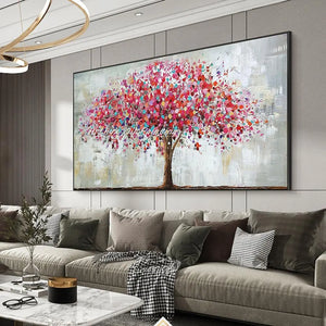 Arthyx,Handpainted Large Tree Landscape Oil Painting On Canvas, Modern Abstract Wall Art,Picture For Living Room,Home Decoration