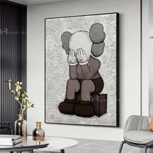 Carica l&#39;immagine nel visualizzatore della Galleria, Modern Gray Cartoon Animal Picture For Children&#39;s Room Hand Painted Texture Oil Painting On Canvas Wall Poster Picture For Home