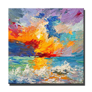 Modern Abstract Landscape Oil Painting Handmade Knife Flower Canvas Painting For Living Room Home Salon Wall Art Picture Decora