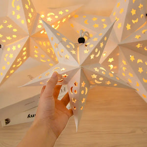 30-60cm Hollow Out Star Party Light Window Grille Paper Lantern Stars Lampshade Garden Hanging Decoration For Home Holiday Party