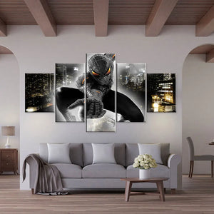 Affiches de film Marvel Avengers, 5 panneaux, images de combat Spiderman, peinture sur toile aquarelle, Art mural pour décoration de chambre d'enfants