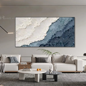 Wave Beach Abstract Texture Wall Poster House Decoration Painting Handmade Oil Painting Art Canvas Living Room Hanging Picture