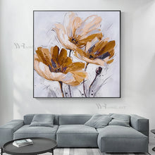 Carica l&#39;immagine nel visualizzatore della Galleria, New Abstract Flower Decor Mural Handmade Oil Painting Living Room Sofa Bedroom Restaurant Wall Picture Art Canvas Custom Poster