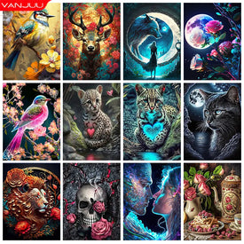 Vogel DIY 5D Diamant Malerei Kit Wolf Leopard Kreuzstich Kit Landschaft Stickerei Diamant Mosaik Strass Home Decor Geschenk