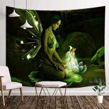 Load image into Gallery viewer, Fantasy Girl Night Fairy Little Mermaid Forest Elf Print Tapestry Home Decor Tapestry For Bedroom Living Room Dorm