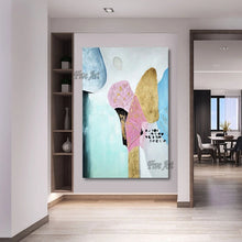 Charger l&#39;image dans la galerie, Home Wall Decoration Gold Foil Simple Abstract Oil Painting Modern Canvas Picture Hand Painted Acrylic Artwork Frameless