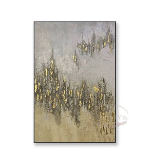 Christmas Decoration Wall Gold Poster For Room Decor Handmade Oil Painting On Canvas Artwork Hanging Picture For Living Room