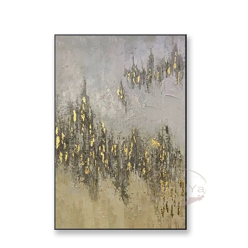 Christmas Decoration Wall Gold Poster For Room Decor Handmade Oil Painting On Canvas Artwork Hanging Picture For Living Room