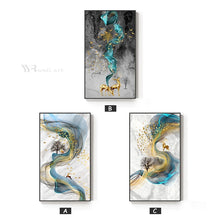 Carica l&#39;immagine nel visualizzatore della Galleria, Nordic Abstract Lucky Deer Wall Picture Home Decoration Handmade Oil Painting On Canvas Art Hanging Poster For Living Room Proch