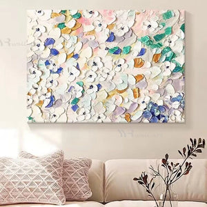 Nordic Thick Oil Full Screen Flower Handmade Oil Painting Home  Decoration For Bedroom Dining Room Living Room Decoration Mural