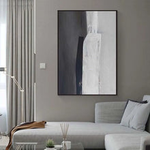 Carica l&#39;immagine nel visualizzatore della Galleria, Nordic Modern Abstract Black Gray and White Wall Poster Home Decor Hand Painted Oil Painted On Canvas For Living Room Entrance