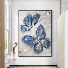 Laden Sie das Bild in den Galerie-Viewer, Beautiful Picture Of The Butterfly Picture Interior Decor Handmade Gold Oil Painting On Canvas Art Poster For Living Room Proch