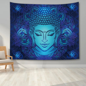 Tapiz de Buda para colgar en la pared, meditador, siete chakras, indio, bohemio, decorativo, hoja de Mandala, sofá, manta, carpa de Yoga psicodélica