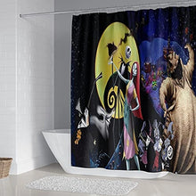 Carica l&#39;immagine nel visualizzatore della Galleria, Nightmare Before Christmas Zombie Bride Jack Tenda da doccia Bagno Tessuto impermeabile Decorazione di Halloween con ganci