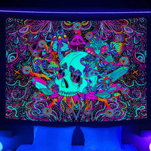 Tapiz fluorescente Cyberpunk de NYMB, tapiz Hippie de fantasía psicodélica ultravioleta de astronauta para colgar en la pared para decoración de dormitorio
