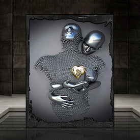 Pittura diamante 5D personaggio creativo in metallo abbraccio kit di pittura a mosaico con diamante quadrato/rotondo ricamo con strass decorazioni per la casa