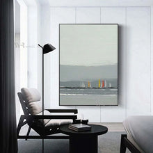 Load image into Gallery viewer, Modern Minimalist Grey Seascape Abstract Painting Wall Decor Art Mural Handmade Canvas Oil Painting Living Room Bedroom Porch
