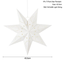 Carica l&#39;immagine nel visualizzatore della Galleria, Grande stella scavata a LED con luce a sospensione per feste, ornamento luminoso con stella 3D, lanterna di carta, decorazione per la casa, lampada per vacanze di nozze