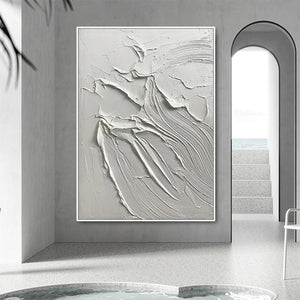 Handgemaltes abstraktes Kunstwerk mit Textur, Acryl-Wandkunst, schwarz-weißes Leinwandgemälde, modernes abstraktes Ölgemälde, handgefertigtes Dekor