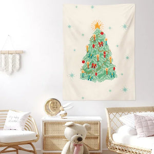 Christmas Cartoon Tapestry Bedroom Decoration Wall Small Tapestry Cute Wall Art Tapestries Living Room Hanging Cloth for Dorm