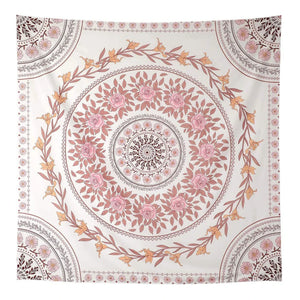 Tapiz de Mandala Floral rosa para colgar en la pared, corona bohemia india, decoración Bohemia, manta de pared de habitación, alfombra, colchón, Gobelin de playa y Yoga