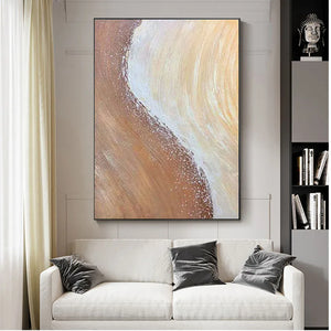 Decorative Paintings For Living Room Hand Drawn Texture Brown Oil Painting On Canvas Wall Art Poster Picture For Hotel Bedroom