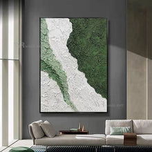 Cargar imagen en el visor de la galería, Handmade Oil Painting On Canvas Wall Decor Poster Green Art Abstract Image Modern Living Room Bedroom Aisle Sofa Texture Picture