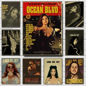 Lana Del Rey Retro Poster Drucke Sängerin AKA Lizzy Grant Musik Album Cover Gemälde LDR Vintage Home Room Bar Cafe Kunst Wanddekoration