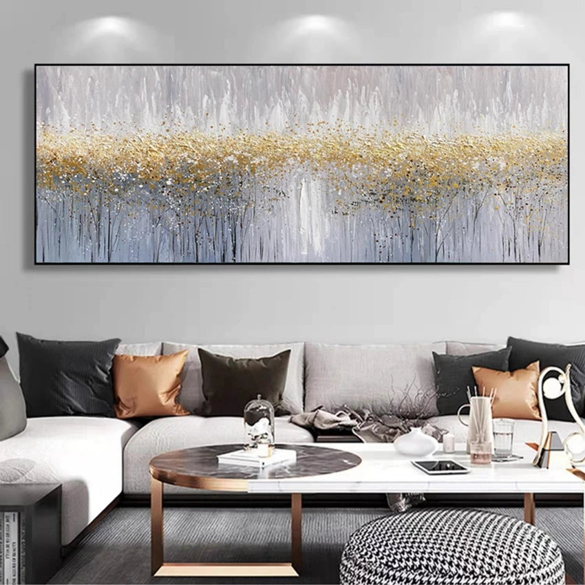 Abstract Foil Artwork Modern Decor Oil Painting On Canvas Lanscaple Pure Hand-painted Pictures Canvas Wall Art Unframed