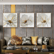 Cargar imagen en el visor de la galería, 3Pcs Abstract Flower Wall Art Decoration Poster Modern Interior Acrylic 100%Handmade Oil Painting Living Room Bedroom Restaurant