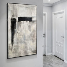 Cargar imagen en el visor de la galería, Black White Abstract Texture Oil Painting Handmade Canvas Decoration Poster Living Room Bedroom Study Wall Art Acrylic Picture