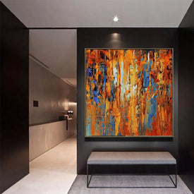 Overszie Abstract Green Brown 3D Art Oil Painting On Canvas Hand Painted Modern Abstract Acrylic Painting For Hotel Home Decora