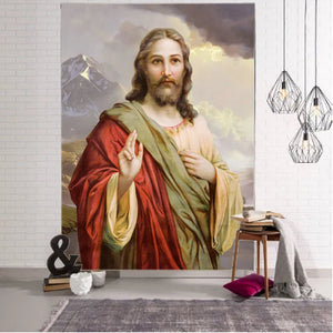 Jesus Sohn Gottes Hintergrund dekorativer Wandteppich Mandala Boho Hippie Wanddekoration Wandteppich Home Hintergrund dekorativer Wandteppich