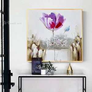 Floral Decoration Wall Poster Handmade Modern Abstract Texture Art Canvas Oil Painting Acrylic Frameless Custom Picture For Home