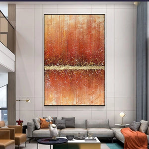 Pure Hand Painted Canvas Oil Painting Gold Wall Decor Art Poster Hanging Pictures For Living Room Entrance Hotel Decor Unframed