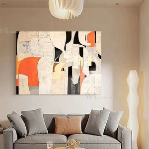 Nordic Modern Abstract Unique Art Color Block Painting Pure Handmade Oil Painting Home Decoration For Bedroom  Salon Hotel Loung