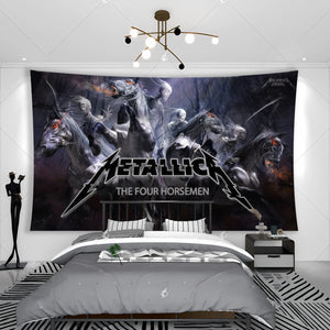 M-M Rock Band Tapisserie Banner Heavy Metal Ästhetische Dekoration Schlafzimmer Dekoration Ästhetische Wohnaccessoires Kunst