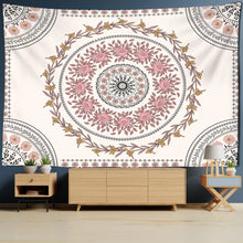 Carica l&#39;immagine nel visualizzatore della Galleria, Fiori rosa Mandala Arazzo appeso a parete Bohemian Hippie Estetica Room Art Home Decor Sfondo Panno