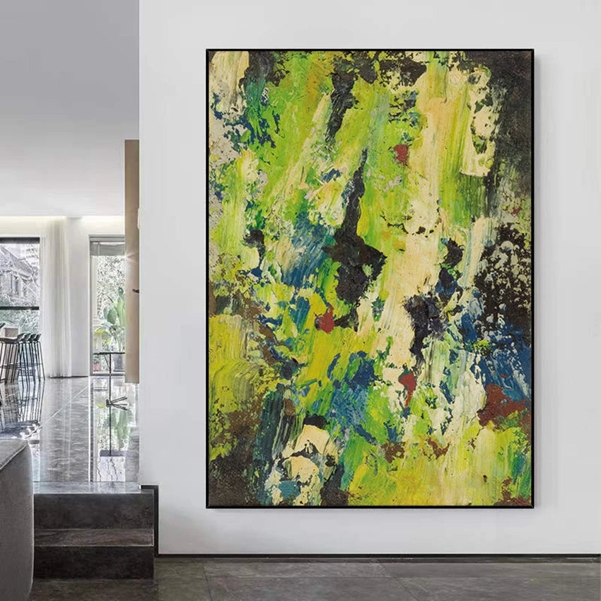 Abstract Green Rock Wall Painting For Home Decor Hand Drawn Canvas Oil Painting Hanging Poster Art Picture For Living Room Sofa