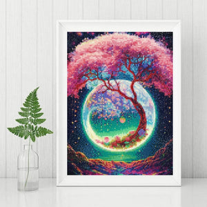 Pittura diamante 5D fai da te Fantasy Luna Albero Paesaggio Trapano completo Strass Mosaico Ricamo Prodotti fatti a mano Decorazioni per la casa Regalo