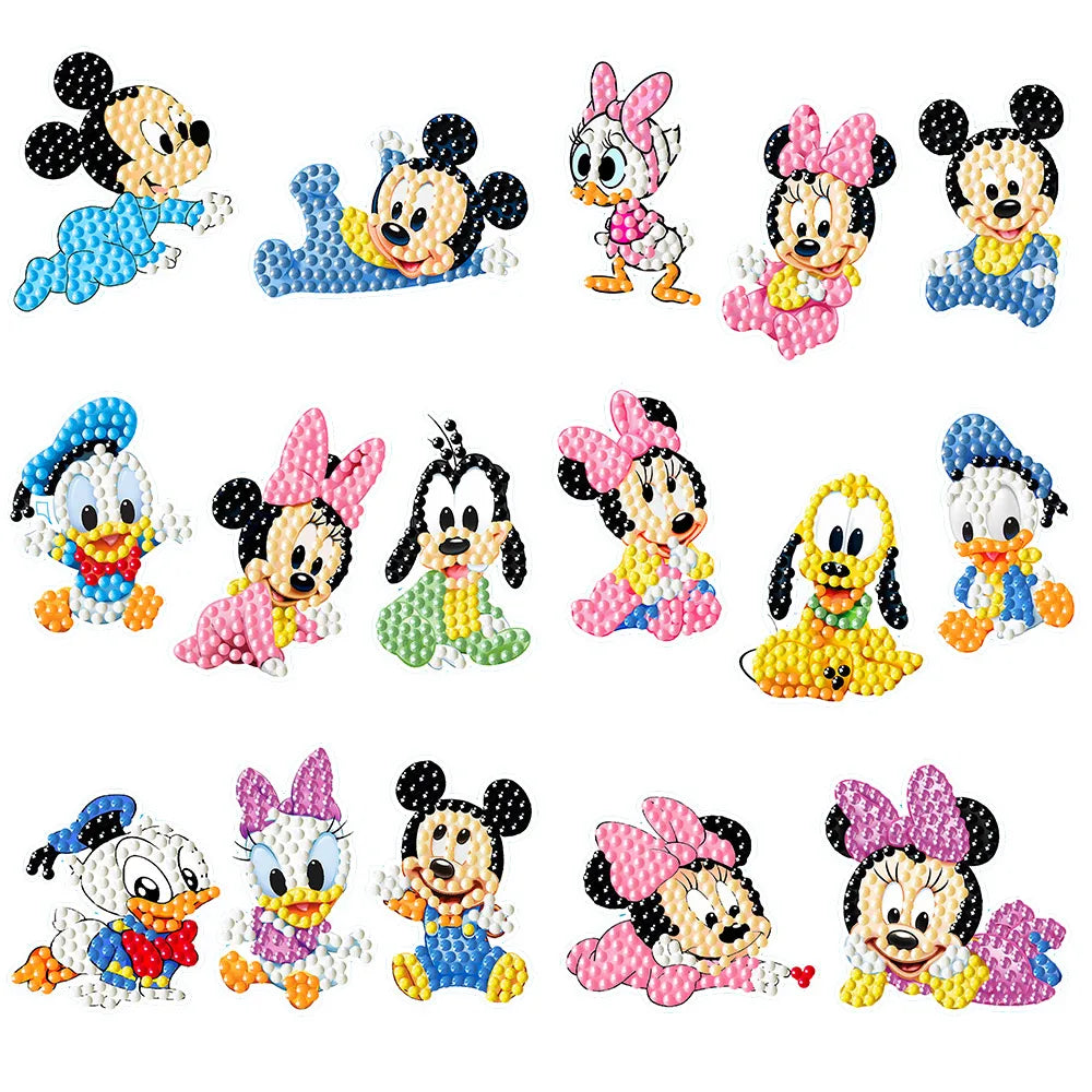 DIY pegatinas de pintura de diamantes para niños 5D Mickey Minnie diamante arte mosaico adhesivo por números Kit niños juguete para regalo Decoración
