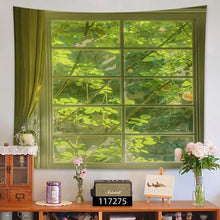 Carica l&#39;immagine nel visualizzatore della Galleria, Arazzo Decor Home Estetica Ins Finestra Scenario Coppia appesa a parete Sfondo Panno
