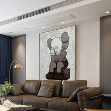 Carica l&#39;immagine nel visualizzatore della Galleria, Modern Gray Cartoon Animal Picture For Children&#39;s Room Hand Painted Texture Oil Painting On Canvas Wall Poster Picture For Home