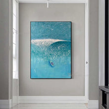 Cargar imagen en el visor de la galería, Handmade Blue Sea Image Modern Home Interior Decor Oil Painting Wall Art Canvas Poster Abstract Texture Acrylic Unframed Picture