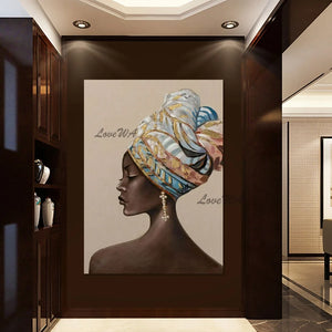 3D Girl Face Abstract Art Picture New Design Figure Wall Mural Decor Unframed Gold Foil Textured Handmade Paintings On Canvas